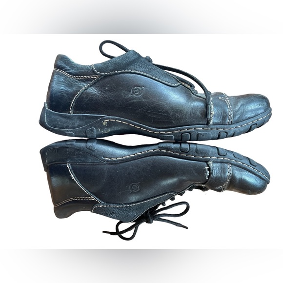 Born men’s size 10 retro lace ups black with brown stitching - Picture 2 of 9